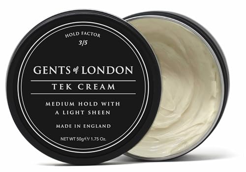 Tek Cream, Gents of London Hair Cream for Men - Medium Hold, 75g Hair Mens Hair Wax, Discover Our Extensive Range of Styling Wax, Hair Paste, Hair Putty, Clay and Mens Hair Products