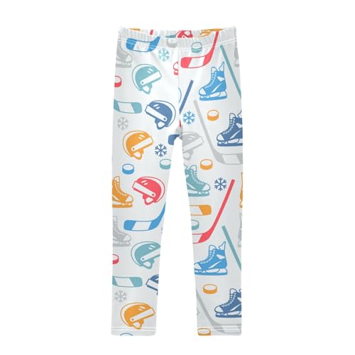Wusikd Sports Hockey Girls' Leggings Toddler Doodles Kids Yoga Pants Dance Active Tights 5T