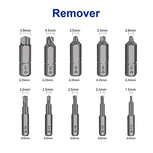 Damaged Screw Extractor Set, Werkzeug 20 PCS Stripped Screw Extractor Kit for Broken Bolt Extractor All-Purpose HSS Bolt Extractor Screw Remover Set with Magnetic Extension Bit Holder & Socket Adapter - Thumbnail 7