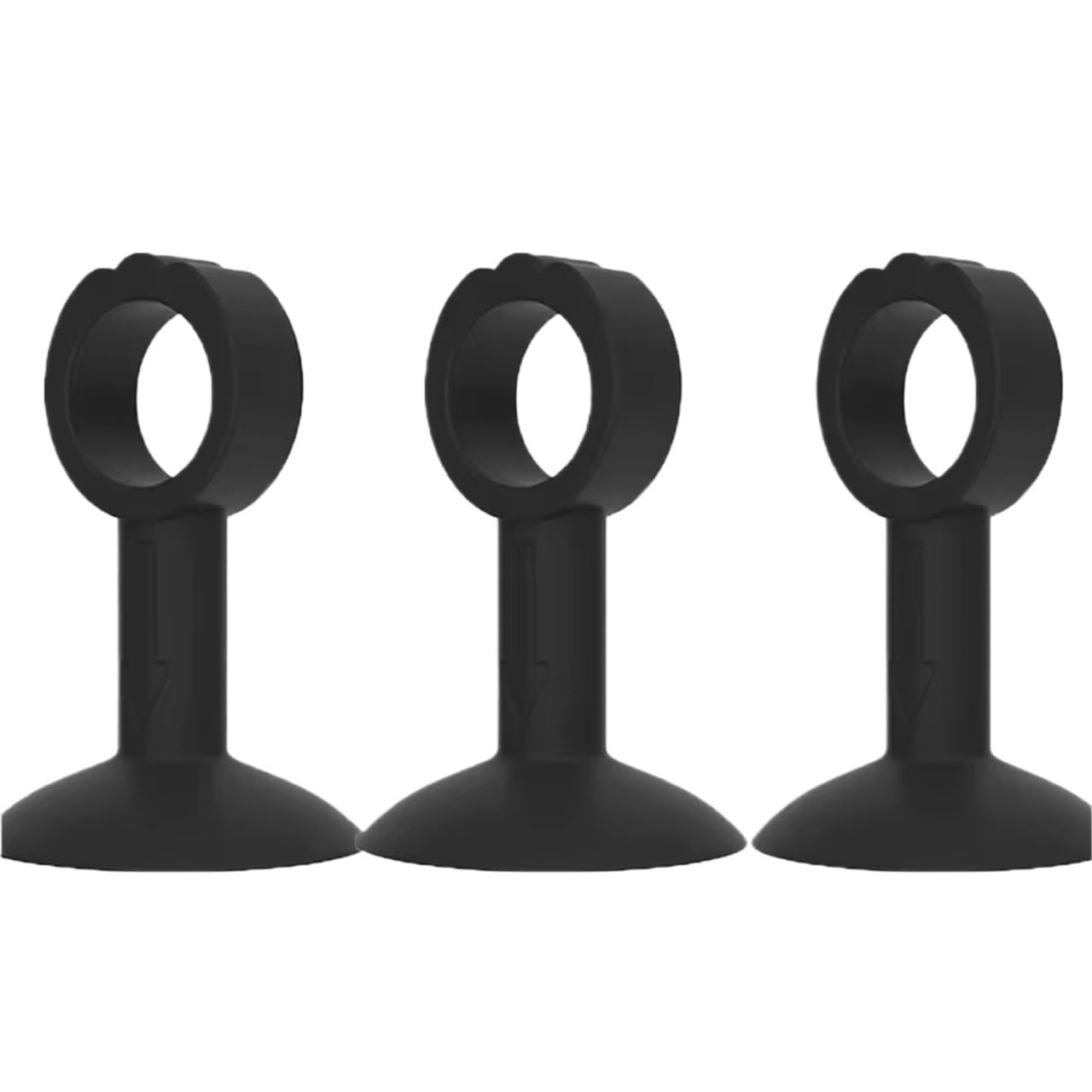 Trryuip 3Pc-Black Silicone Door Handle Stoppers 2/3Pcs Handle Door Stopper Silicone Mute Buffer Pad