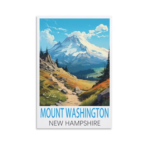 Affiche voyage Mount Washington vintage poster New Hampshire déco 50x75