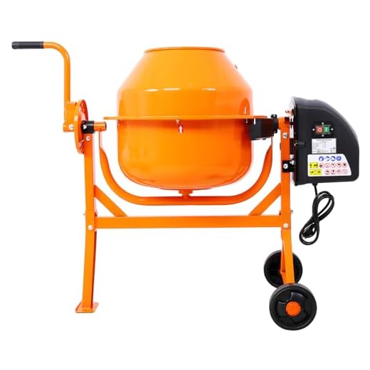 3 CU FT Electric Cement Mixer, 1/3 HP Portable Electric Concrete Mixer Machine with Wheel and Stand, 120V Power Cement Mixer Machine for Stucco Mortar Seeds Fodder