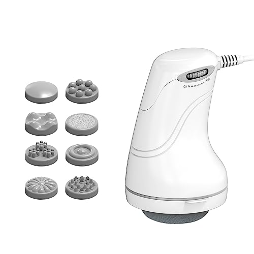 CHAKGER Masajeador de mano para celulitis de tejido profundo, masajeador corporal eléctrico con 8 cabezales de masaje, para masajear músculos, espalda, cuerpo, cuello, pies, hombros