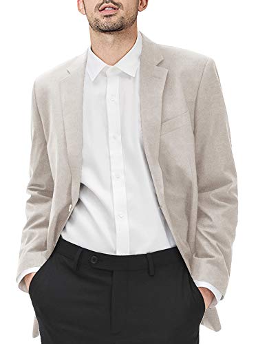 Men's Casual Blazer Jacket Slim Fit Plain Sport Coats Lightweight Two Buttons Suit Jacket with Pockets Khaki