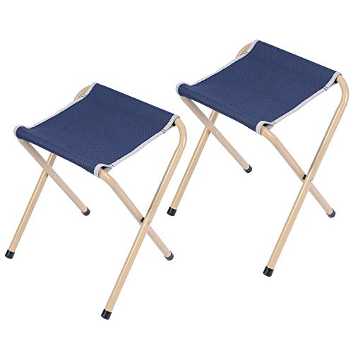 Redcamp 2 Pack Folding Camping Stool For Adults, 15 Inch Tall Sturdy Portable Camp Stools For Outdoor Fishing Hiking, Support 300 Lbs Capacity, Blue #TOP28