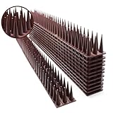Defender Spikes for Bird, Cat, Pigeon and Small Animals 12pack- Protect Your Sofa, Garden, Outdoor Walls, Plastic Security Fence Spikes- Brown