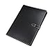 Samsill Contrast Stitch Leather Padfolio with Strap Closure– Portfolio Folder/Business Portfolio for Men & Women – Resume Document Organizer, 8.5 x 11 Writing Pad, Black