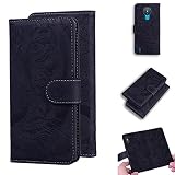 LMFULM® Hülle für Nokia 1.4 (6,52 Zoll) PU Leder Magnet Brieftasche Lederhülle Tiger Drucken Flip Cover Ledertasche Stent-Funktion Schwarz