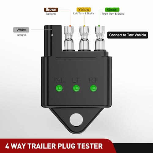 Image of Nilight 4 Way Flat Trailer Wiring Circuit Tester Male End