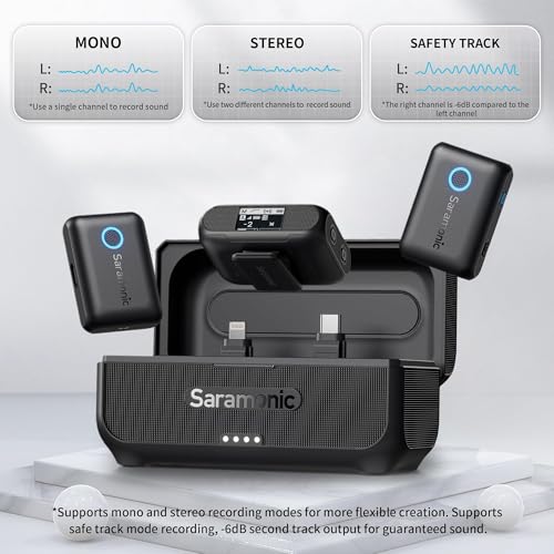 Image of Saramonic Blink500 B2+ Wireless Lavalier Microphone for iPhone /Android /Cameras, 492ft Range, 20h Battery Life with Noise Cancelling Compatibale for Interview Vlog Live Stream Podcast Video Recording
