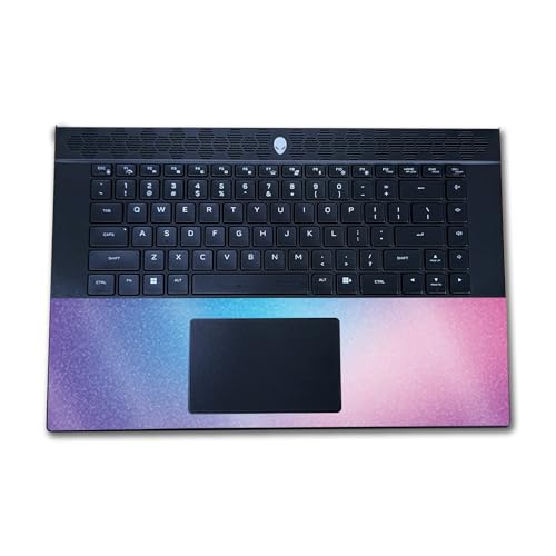 Image of Glossy Glitter Laptop Skin Compatible with Alienware M16 R2 (2024) - Royal Haze - Premium 3M Vinyl Protective Wrap Decal Cover - Easy to Apply | Crafted in The USA by MightySkins