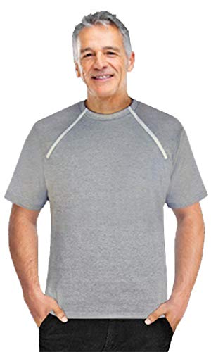 ComfyChemoCHEMOWEAR : Men's Short Sleeve Chemotherapy Port Zipper Shirt …