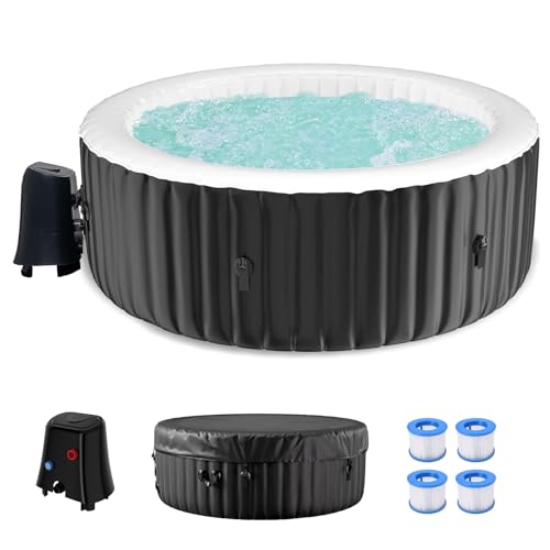 DoCred 71-Inch 2-4 Person Round Inflatable Hot Tub