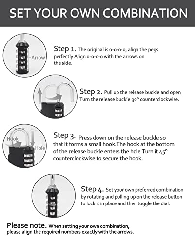 Vervida Combination Lock Resettable, 4 Pack 4 Digit Outdoor Waterproof Combo Padlock For School Gym Locker, Sports Locker, Fence, Toolbox, Gate, Hasp Storage (Black) #TOP6