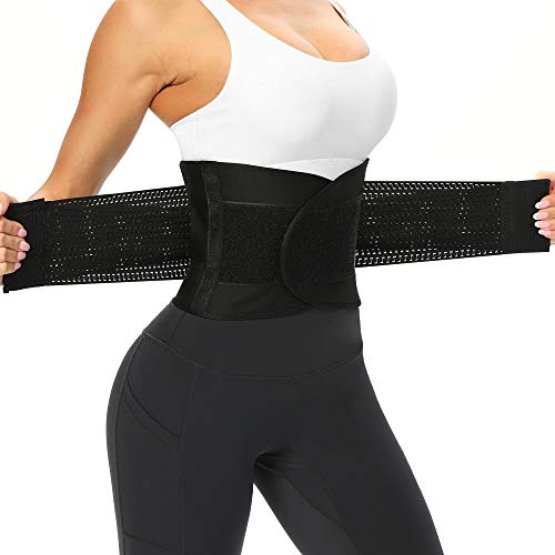 Waist Trainer For Women & Men-Sauna Sweat Waist Trainer Corset-Waist Trimmer Weight Loss,Slimming Body Shaper Belt Black