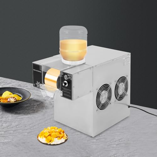 Speiseeisbereiter Schneeflocken Eisbereiter, 750W/360W Kommerzieller Softeismaschine, Geschwindigkeit Einstellbar, Automatischer Elektrischer Eiszerkleinerer für Restaurants, Supermärkte (120kg/24h) – Bild 6