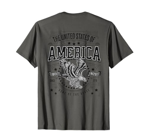 US American Eagle Bandera americana Patriota USA backprint Hombres Camiseta