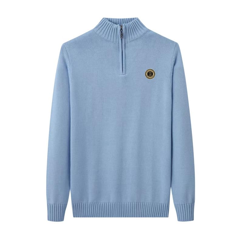 100% Cotton Thick Asian Size Stand Collar Men Sweater