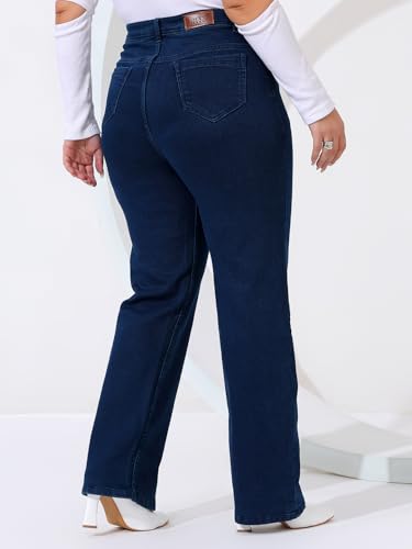 Image of Nifty Women's High Rise Denim Stretchable Straight Fit Plus Size Jeans