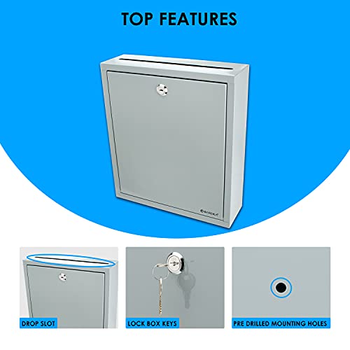 Barska Cb12712 Large Multi-Purpose Drop Suggestion Mail Box,Grey #TOP2