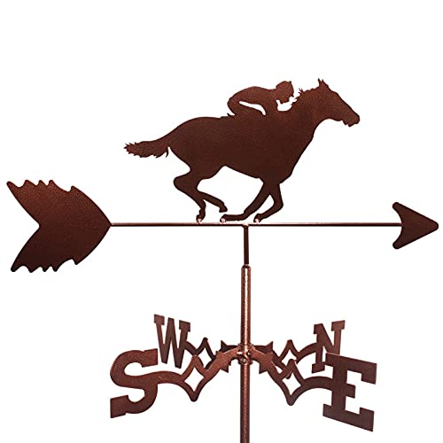 Wetterfahne, Retro-Zaunmontage, Windrichtungsanzeiger mit Tiermotiven für den Außenbereich, Hof, Garten, Bauernhof, Szene, Messwerkzeuge, Decoions-Rennpferde, Wetterfahne Wetterfahne, Retro-Zaunmontage, Windrichtungsanzeiger mit Tiermotiven für den Außenbereich, Hof, Garten, Bauernhof, Szene, Messwerkzeuge, Decoions-Rennpferde, Wetterfahne