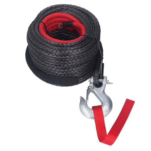Corda Sintetica per Verricello, Corda in Plastica Sintetica 30M Verricelli Argano Resistente Ai Raggi UV Corda Forestale Resistente All'Usura Corda per Rimorchio per Verricello