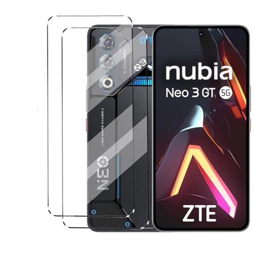 HuiYouMY Cristal Templado 2Pcs Protectora Compatible with ZTE Nubia Neo 3 GT 5G láminas, a Prueba de Golpes Protectores de Pantalla de Cristal Blindados