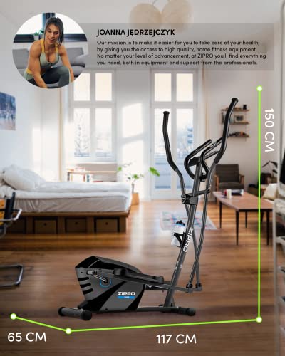 Zipro Volwassenen magnetische crosstrainer Shox tot 120 kg, zwart, één maat, eenheidsmaat - Afbeelding 3