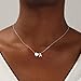 Turandoss Heart Initial Necklace for Women, 18K-White-Gold-Plated Heart Initial A Dainty Necklaces Tiny Silver Necklaces Birthday Gifts for Women Jewelry