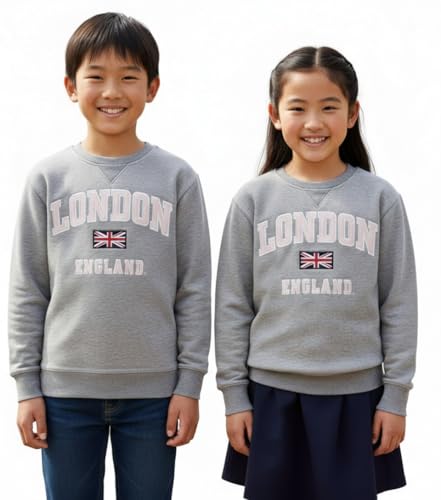Kinder London England Sweatshirt 5 Farben Desert Storn, Marineblau, Grau,...