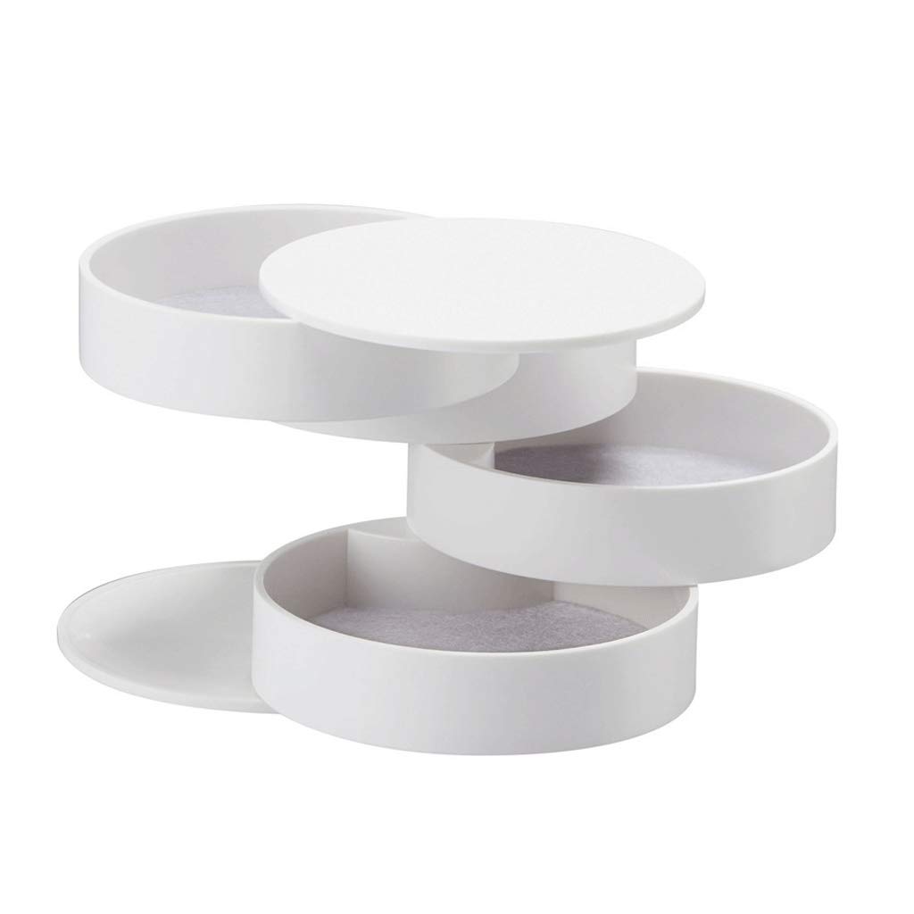 Boîte de rangement de bijoux rotative 360 à couvercle HMJGDHX