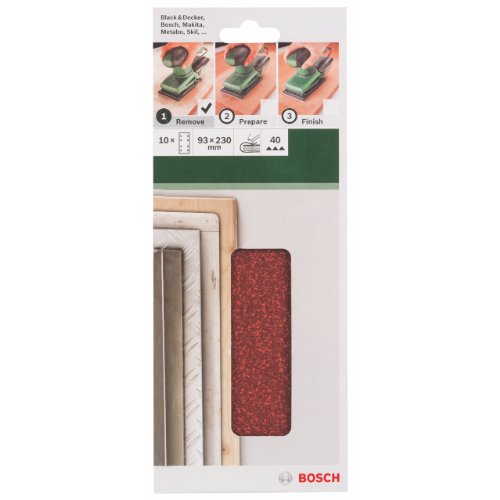 Feuille abrasive 93x230 mm G40 RW 8 trous fixation étrier 10 pièces - vue 4