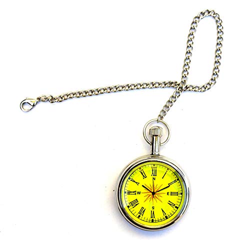 Classic Nickle Compass Look Dial - Antique Pocket Gandhi Watch Royal Look Indian Handicraft Gift Item-image-1