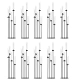 39.8''Matte Black Candle Holder with Acrylic Shades Tall 5 Arm Candelabra Black Table Centerpiece 10PCS for Wedding Living Dining Room Fireplace Decoration Fit 0.98''LED Taper Candle