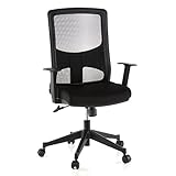 hjh OFFICE 653100 Bürostuhl LAVITA Stoff/Netz Schwarz Drehstuhl ergonomische Rückenlehne, Armlehnen verstellbar