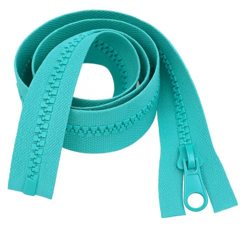 Cerniera spessa turchese brillante 91 cm, cerniera separabile #5, ideale