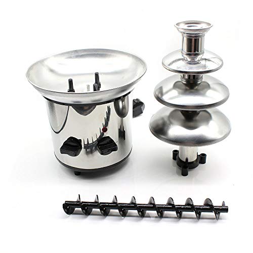4 Etagen Schokobrunnen Edelstahl Schokoladen-Brunnen 46cm Hoch 1kg Kapazität Heim Schokoladenfondue Schokofontäne 170W… – Bild 3