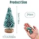 24 Stück Weihnachtsbaum Deko Mini Weihnachtsbaum Miniatur Tannenbaum Tanne Klein Flaschenbürste mit Schnee-Effek Grün Weihnachtsdeko für Weihnachten Tischdeko DIY Basteln Schaufenster