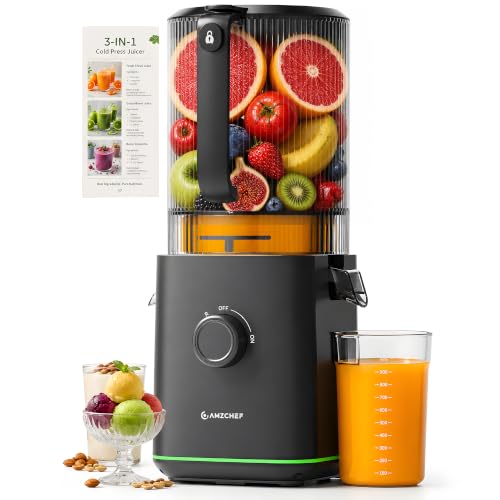 Image of AMZCHEF Cold Press Juicer, 6.5 inch Whole Fruit Self-Feeding Slow Juicer