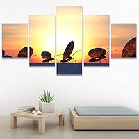 SIGNWIN 5 Panel Canvas Wall Art Modern Art Ants Butterfly Colorful Insects Minimalist Multicolor Photography for Home Decorations Ready to Hang - 60