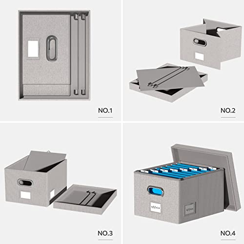 Dywmm File Organizer Collapsible Storage Box For Office File Box With Lids Document Organizer For School And Home Easy Slide Durable Hanging File Box (Light Gray) #TOP4