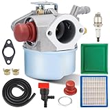 Panari 640004 640117B Carburetor + Air Filter Tune Up Kit for Tecumseh OHH45 OHH50 OHH55 OHH60 OHH65 Engine Lawn Mower 640014 640025