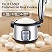 TERUISI Commercial Rice Cooker, 15.85QT/84 Cups Cooked Rice 15L Large Capacity Rice Cooker & Warmer, 1550W Fast Rice Cooker with 6 Preset Functions, LED Display, Non-stick Inner Pot for 25-35 People Use