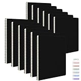 12Pcs Cuadernos de Espiral con 10 Pestañas de Indice,A5 Papel Kraft Estilo Retro Libretas Escolares,720 Hojas,Cuaderno...