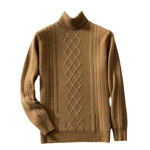 Pull épais col roulé en cachemire tricoté décontracté idéal pour l'hiver masculin