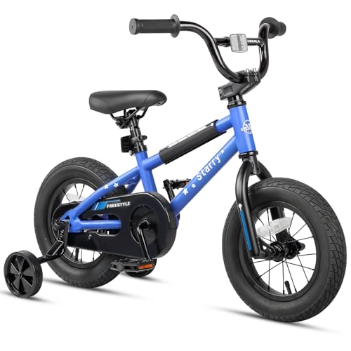 Image of 12 14 16 18 Inch Kids Bike BMX Style Bicycle with Training Wheels Coaster Brake for 2-10 Years Old Toddlers Boys Girls Multiple Colors