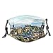 Produktbild LUBATAGA Castle Edinburgh Skyline vom Calton Hill Scotland City Summer aus gesehen Staubwaschbarer wiederverwendbarer Filter und wiederverwendbarer Mund Warmes winddichtes Baumwollgesicht