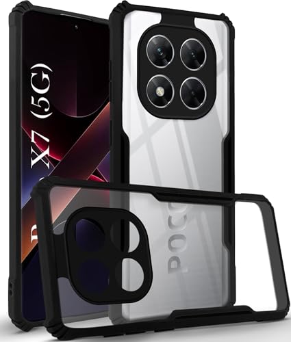 Image of Jkobi Back Cover Case for Xiaomi Poco X7 (Shockproof with Polycarbonate Clear Panel | Professional Black)