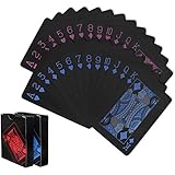 Joyoldelf 2 Decks of Waterproof Poker Cards, Plastic PVC Playing Cards with Gift Box Perfect for Party and Game, 1 Blue + 1 Red
