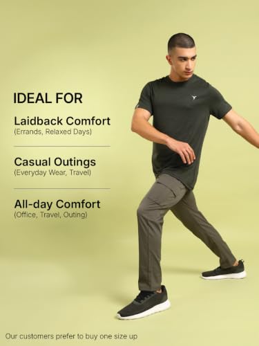 Image of TECHNOSPORT Men's Straight Fit Cargo Track Pants with Multiple Pockets, TS Flexi Quick Dry Stretchable Lightweight Joggers for Gym and Casual Wear